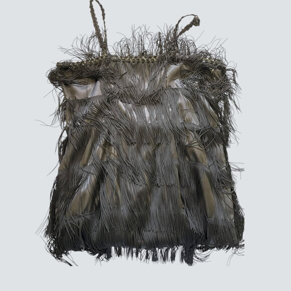 1920s Flapper Black Fringe Party Dress with Accessories - Picture 6 of 9